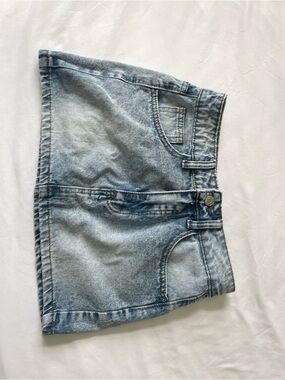 Light Wash Denim Mini Skirt